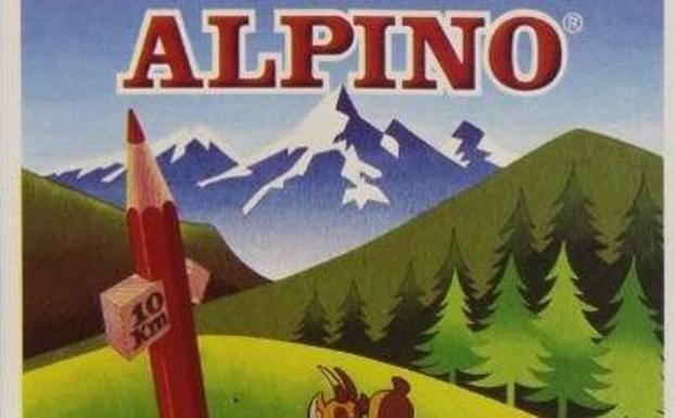 ¿Qué significa el cartel de 10 km de las cajas de lápices Alpino?