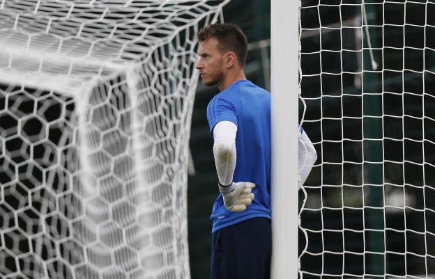 Neto, ayer en el entrenamiento