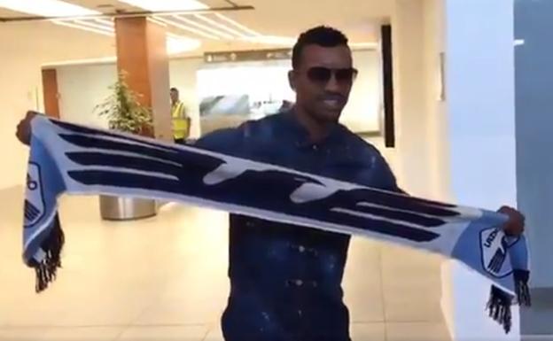 El jugador Luis Nani a su llegado a Roma.