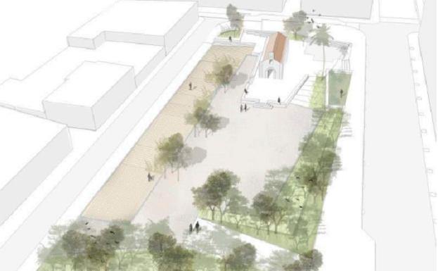 Plano del proyecto en la Ermita de Orriols.