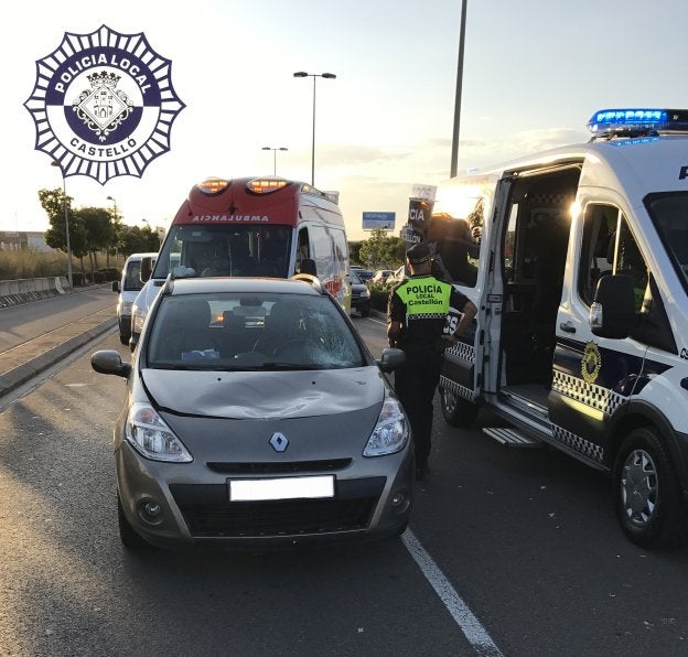 El coche que atropelló a un peatón en Castellón. / POlicía Local