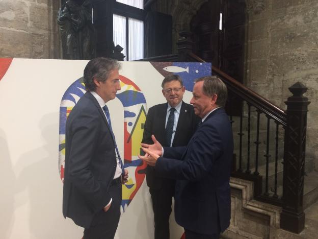 Íñigo de la Serna, Ximo Puig y Juan Carlos Moragues. / lp