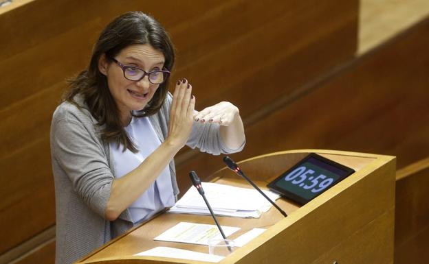La consellera Mónica Oltra, en una comparecencia en Les Corts./EFE