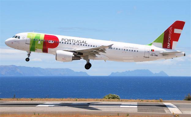 Un avión de la compañía Tap Air Portugal./