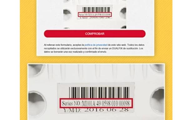 Número de serie de la silla, en la parte delantera, tras retirar la funda acolchada.