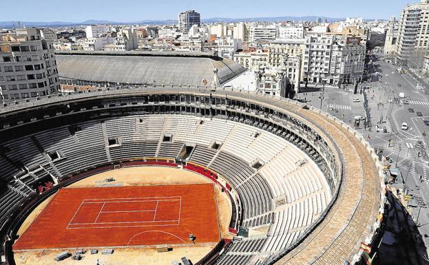 Vista áerea de la plaza de toros de Valencia./EFE