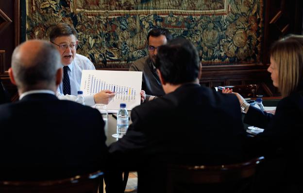El presidente Puig, ayer. / efe