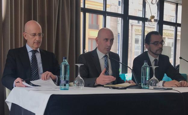Luis Rubiales, durante la rueda de prensa. /R.E.