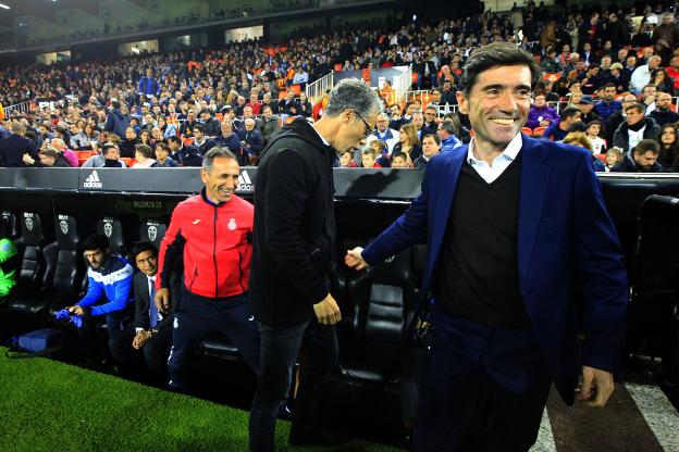 Marcelino sonríe antes del encuentro. / manuel molines