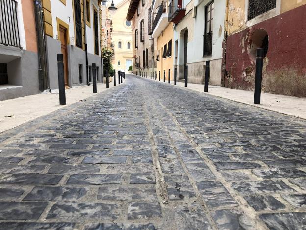 Las obras de la calle Corretgeria se iniciaron en 2005 y se ejecutaron por segunda vez en 2012. / lp