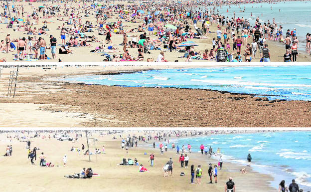 Comparación de la ocupación de las playas de la región en 2019, 2020 y 2021.