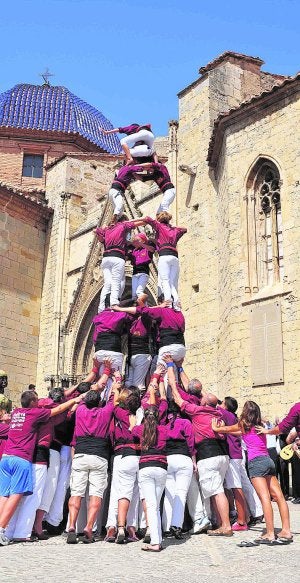La colla castellera Els Xics de Granollers, ayer. :: LP/