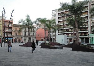 La plaza del Mercado, en la tarde de ayer. ::
JUAN PENADÉS/