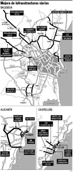 Retenciones de vehículos al final de la Pista de Silla en la entrada a Valencia./