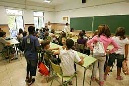 Una clase con alumnos de Secundaria en un instituto de la ciudad de Valencia construido antes de 1997./