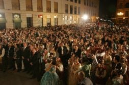 Aspecto que presentaba la plaza del Carbó de Alzira en la Crida de 2008./