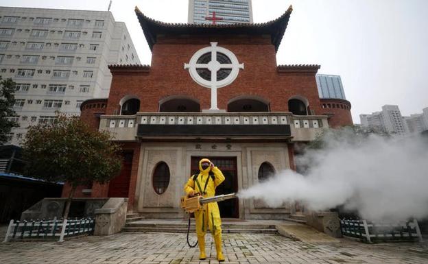 Desinfección de Wuhan, marzo de 2020.