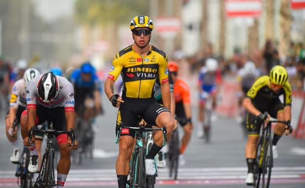 Dylan Groenewegen, durante una carrera./AFP