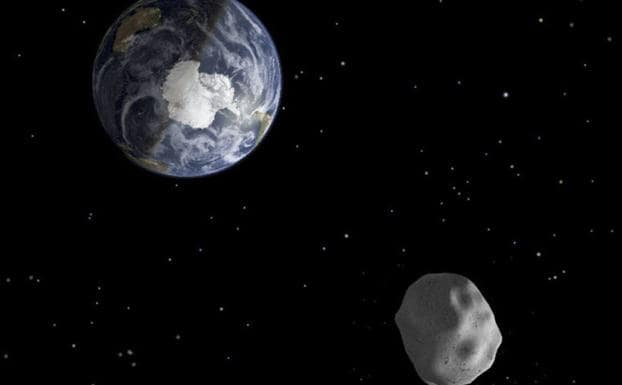 Recreación de un asteroide acercándose a la Tierra./NASA