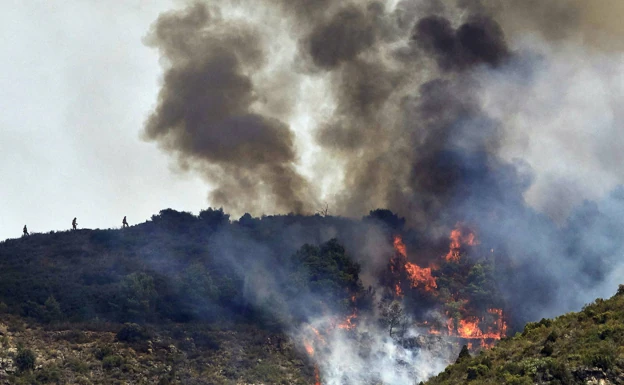 Incendio registrado en Azuébar.  / iván arlandis
