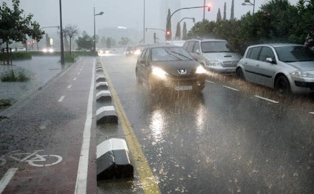 Fuerte temporal en Valencia.